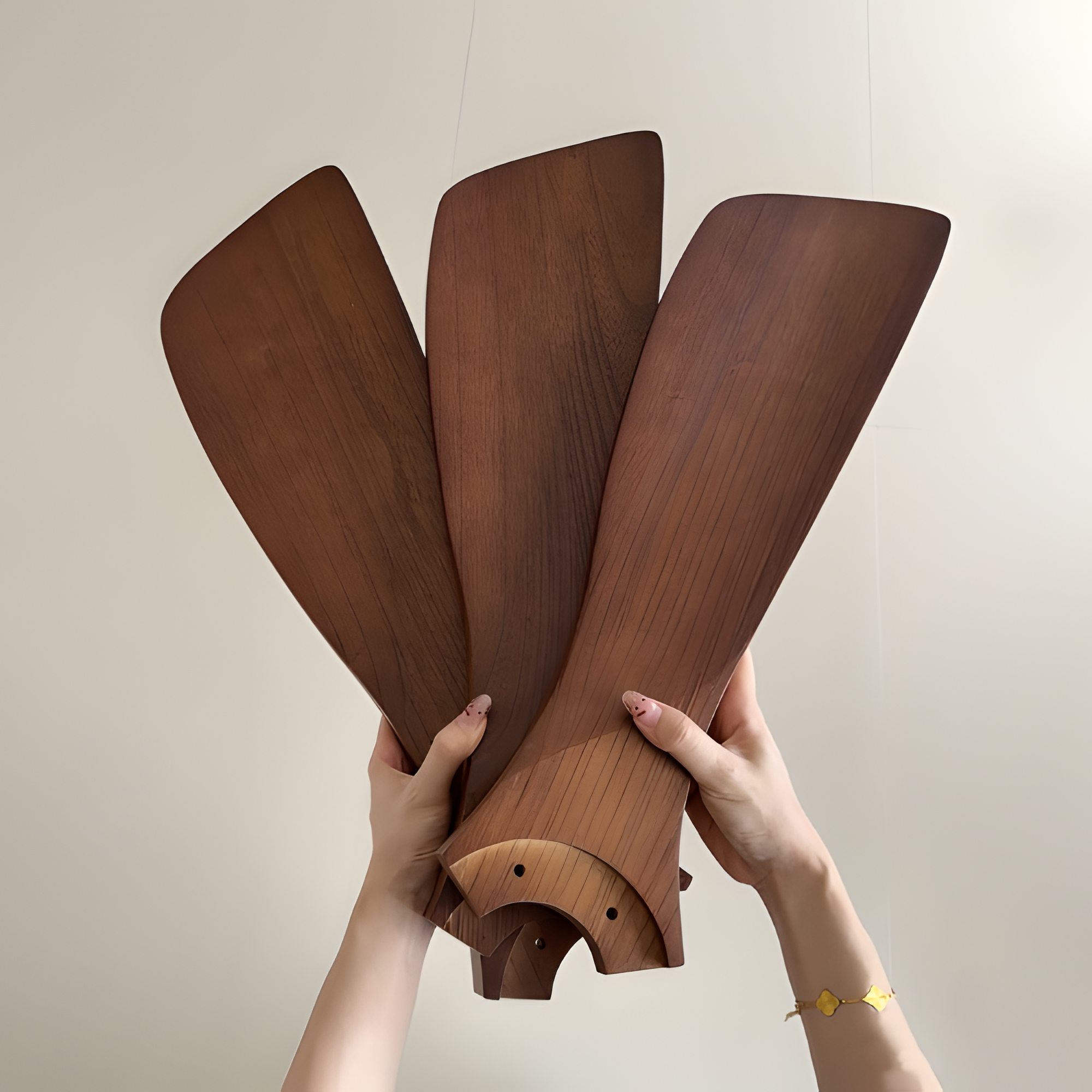 Ventilador De Techo Moderno De Madera - Luz LED Regulable