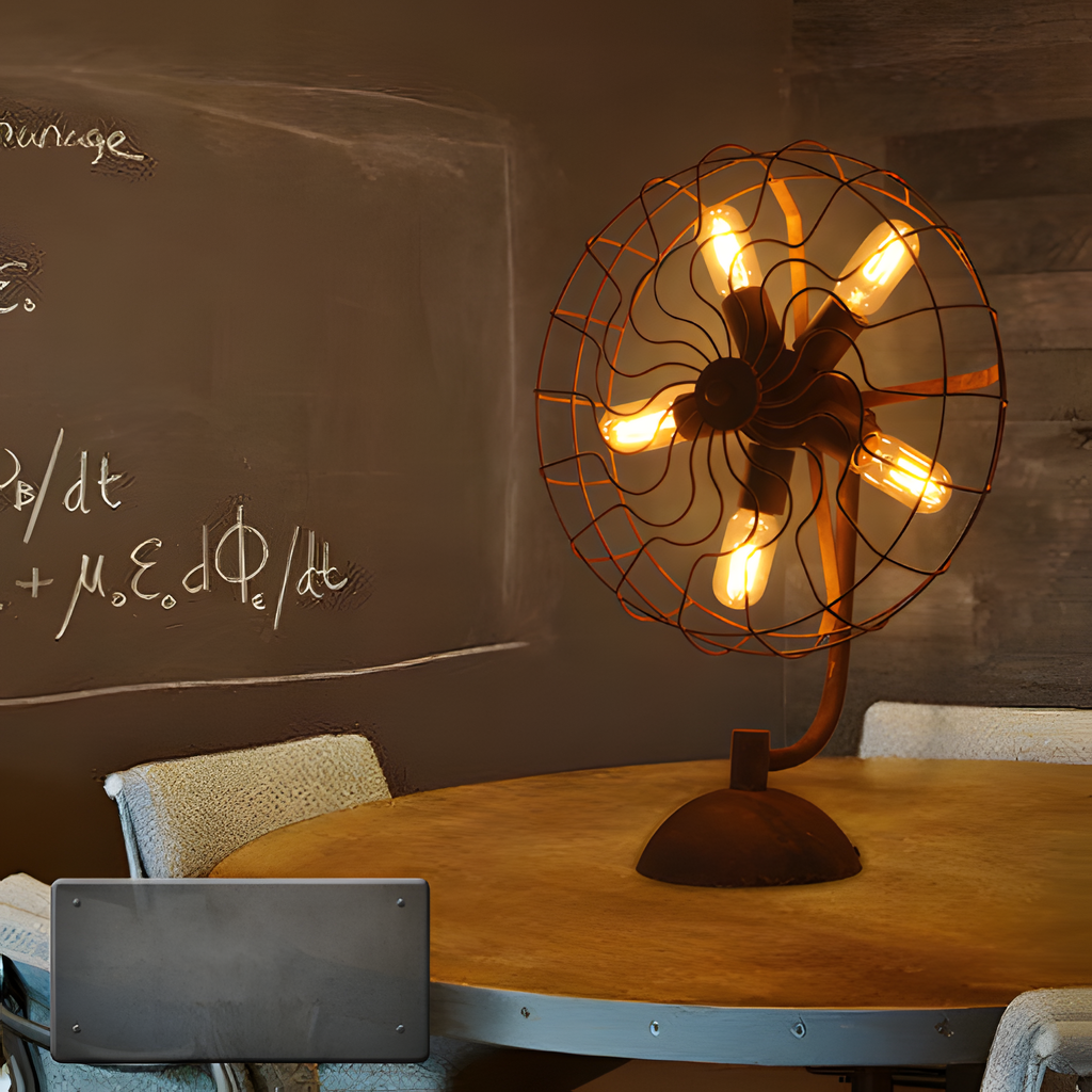 Lámpara De Mesa Industrial De Estilo Steampunk - Óxido Antiguo