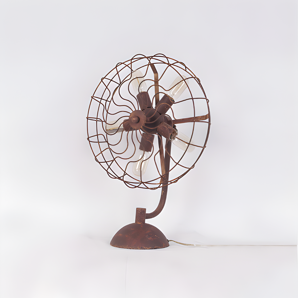 Lámpara De Mesa Industrial De Estilo Steampunk - Óxido Antiguo
