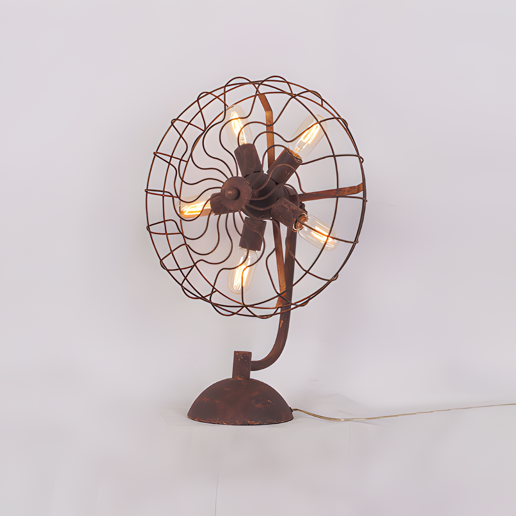 Lámpara De Mesa Industrial De Estilo Steampunk - Óxido Antiguo