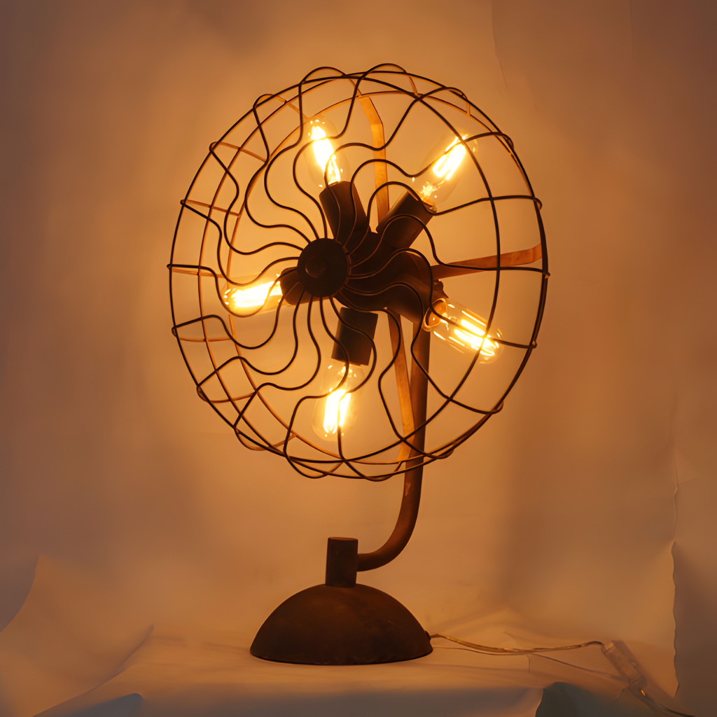Lámpara De Mesa Industrial De Estilo Steampunk - Óxido Antiguo