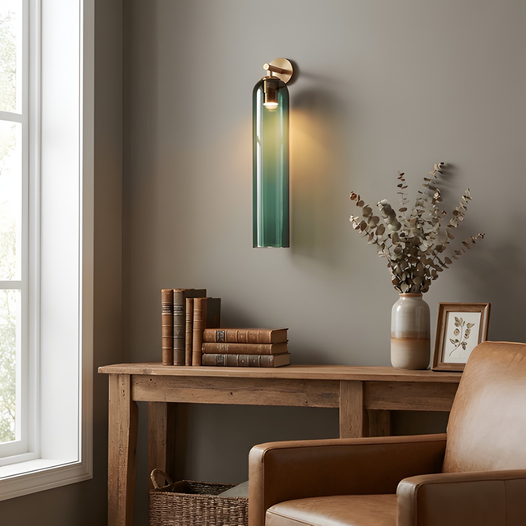 Aplique De Pared Moderno De Cristal - Pantalla Cilíndrica