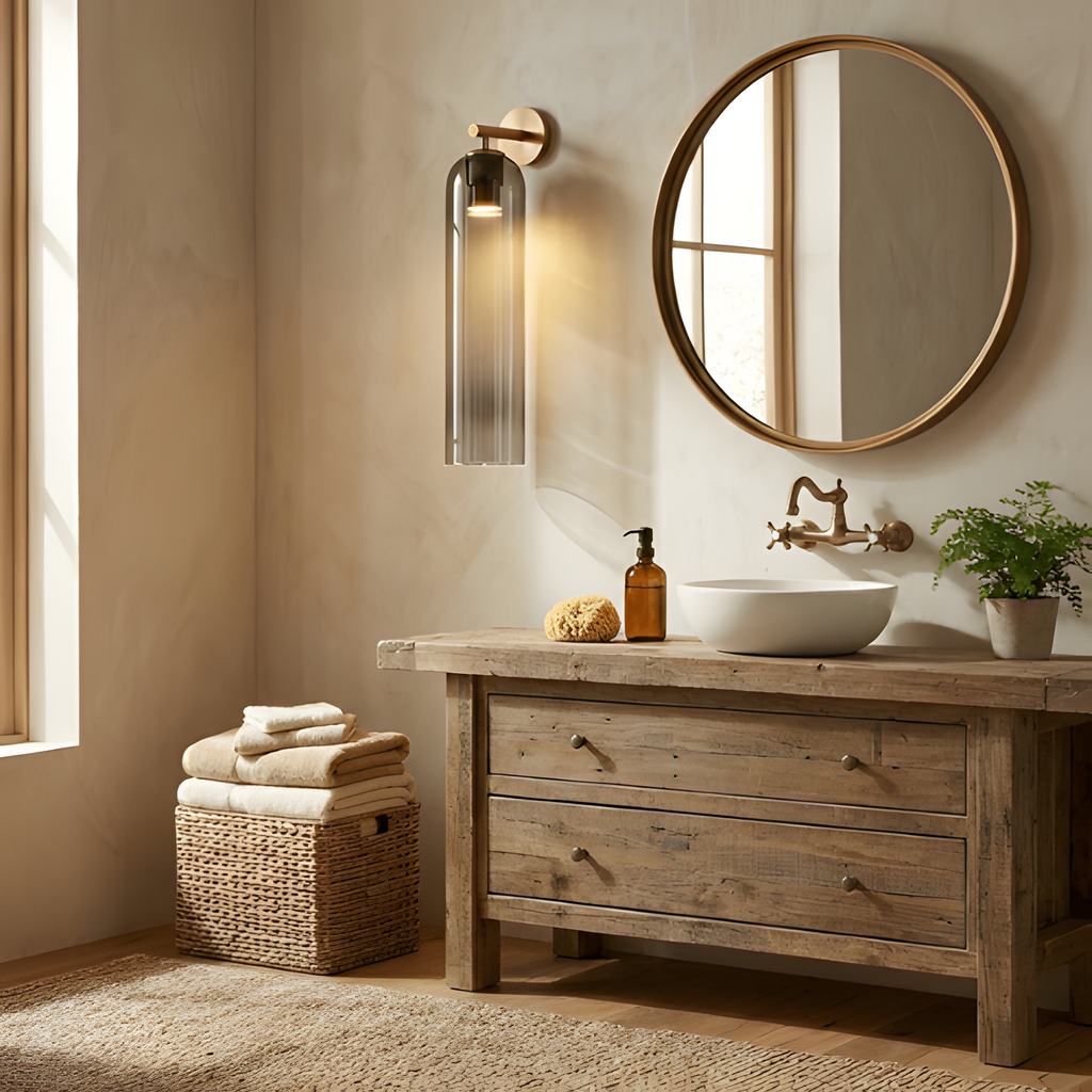 Aplique De Pared Moderno De Cristal - Pantalla Cilíndrica