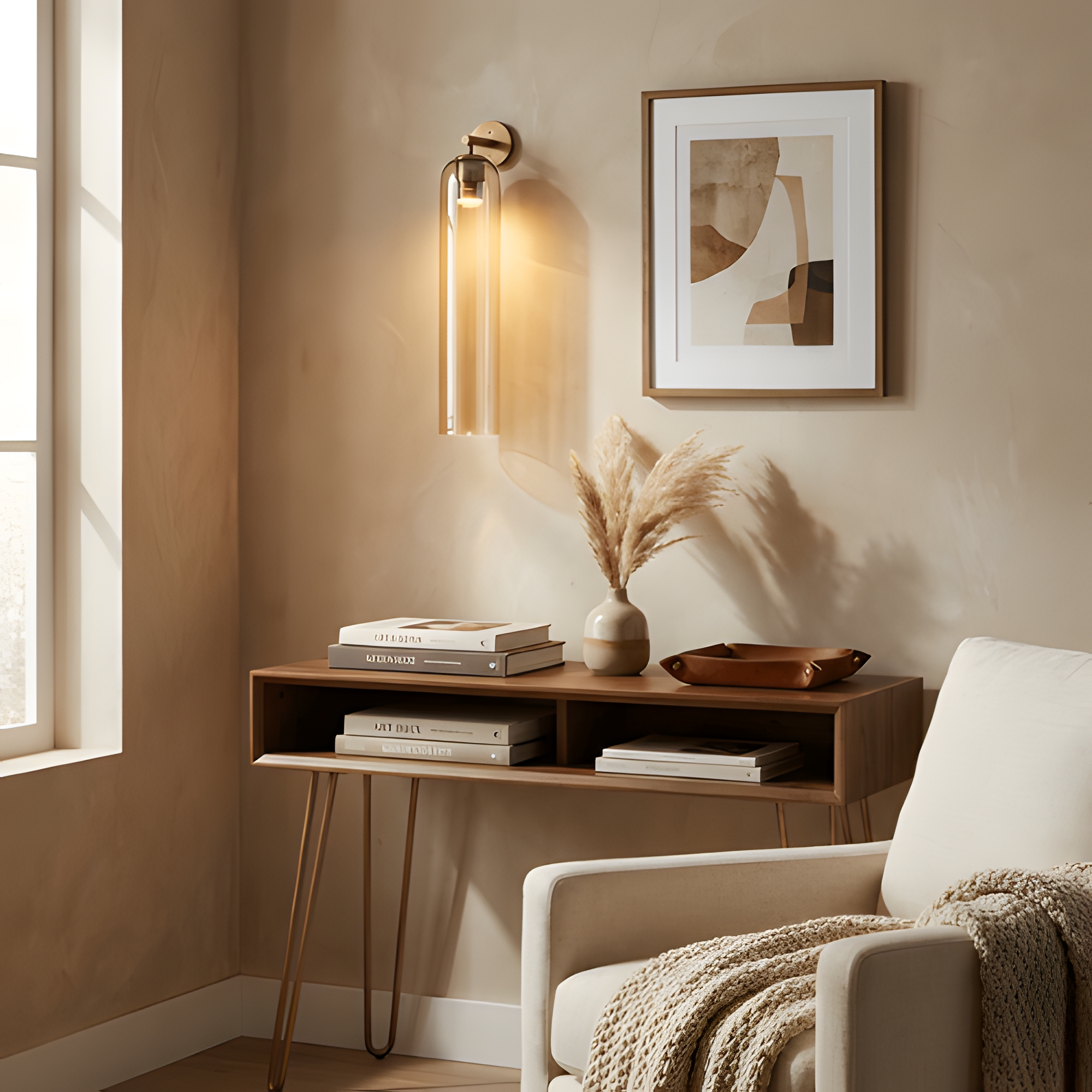Aplique De Pared Moderno De Cristal - Pantalla Cilíndrica