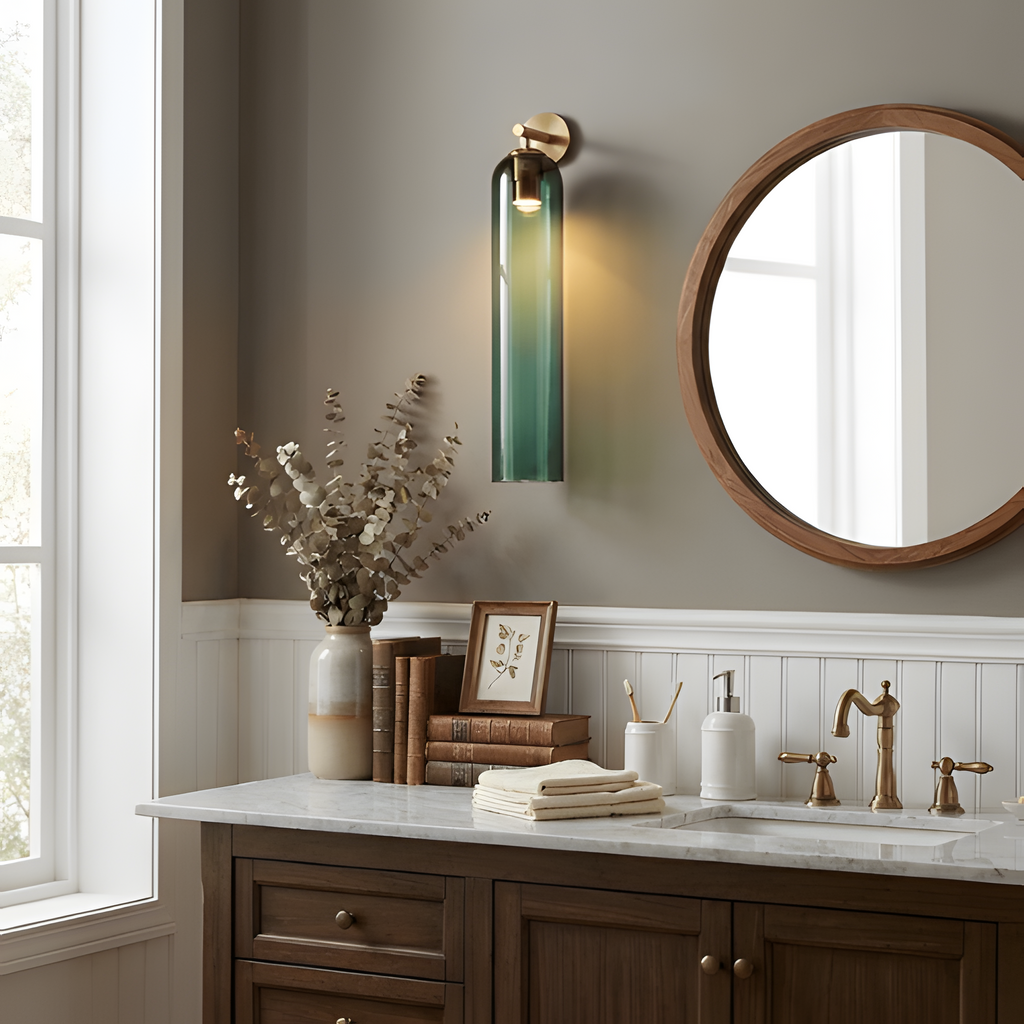 Aplique De Pared Moderno De Cristal - Pantalla Cilíndrica