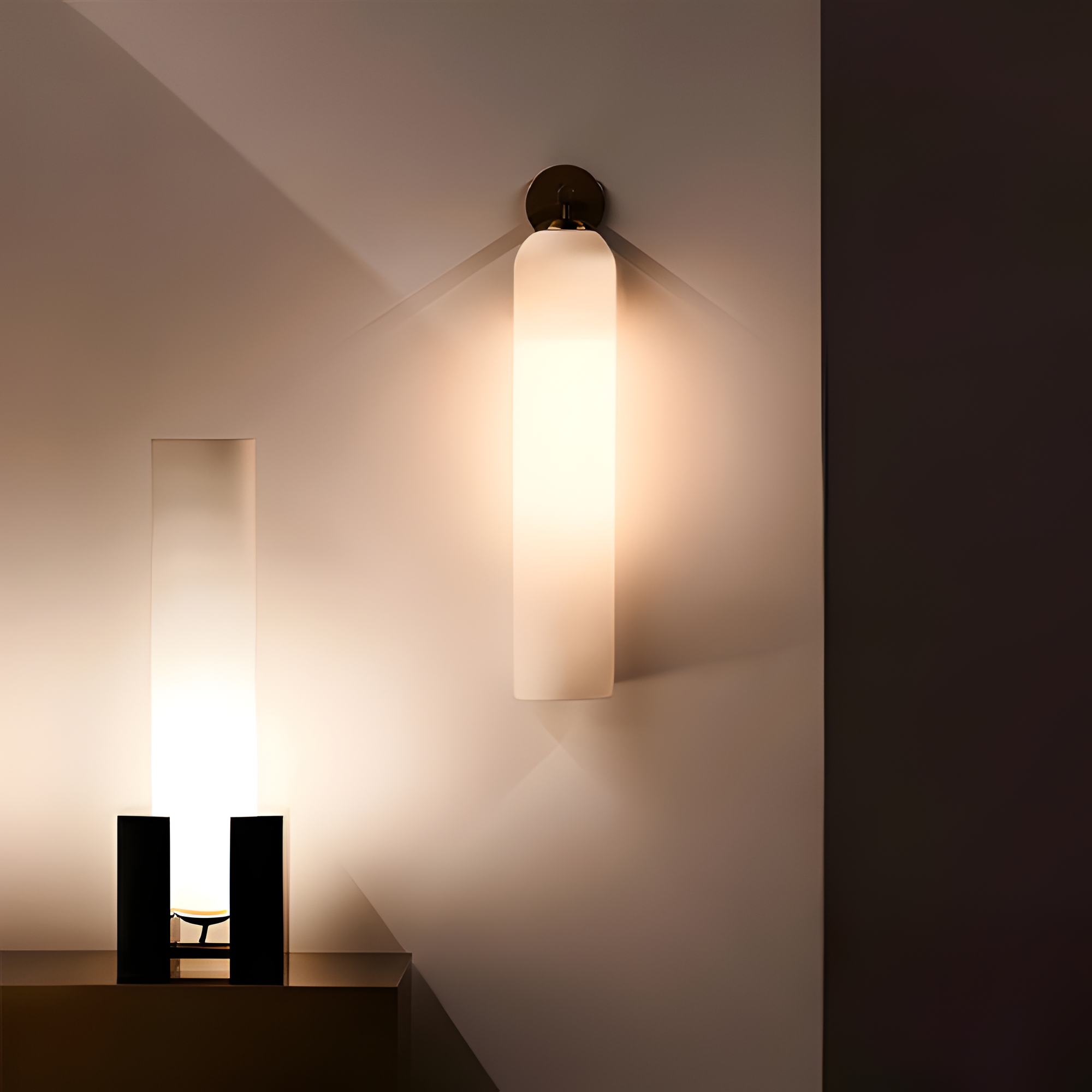 Aplique De Pared Moderno De Cristal - Pantalla Cilíndrica