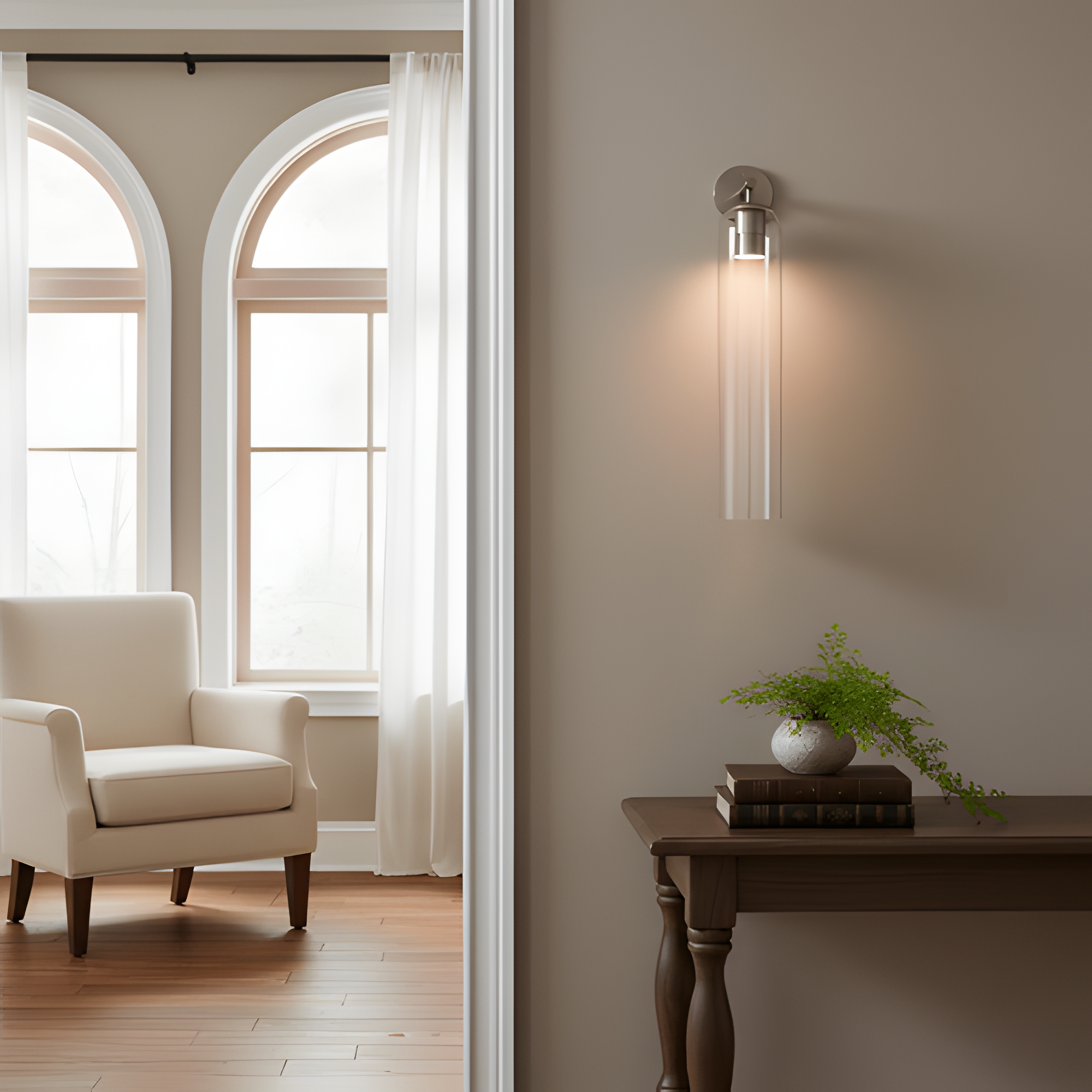 Aplique De Pared Moderno De Cristal - Pantalla Cilíndrica