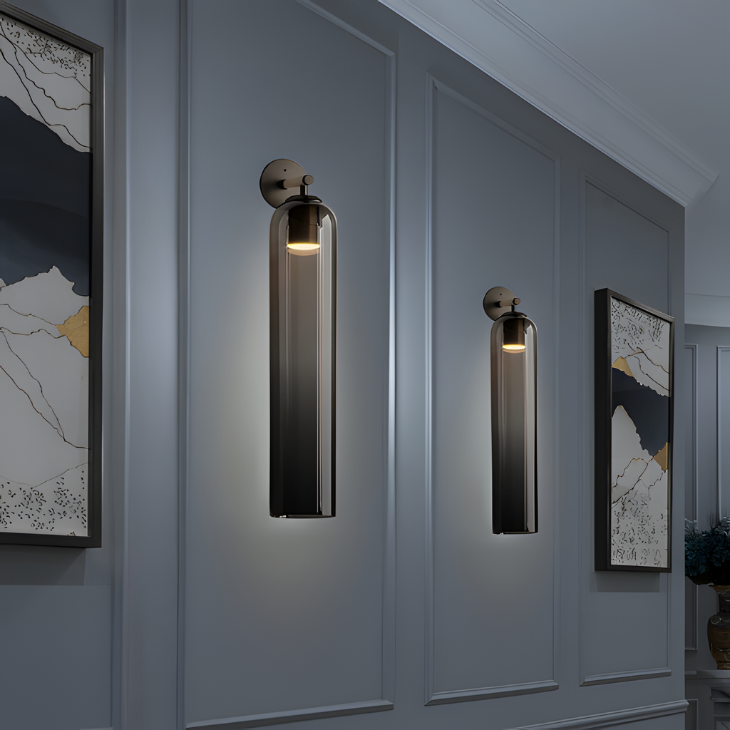 Aplique De Pared Moderno De Cristal - Pantalla Cilíndrica