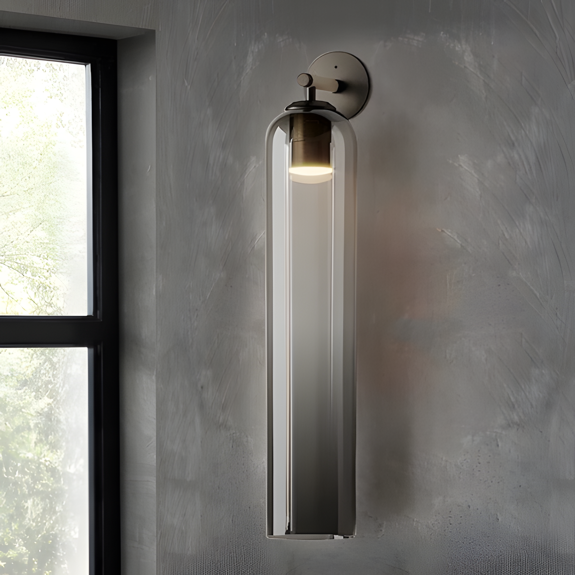 Aplique De Pared Moderno De Cristal - Pantalla Cilíndrica