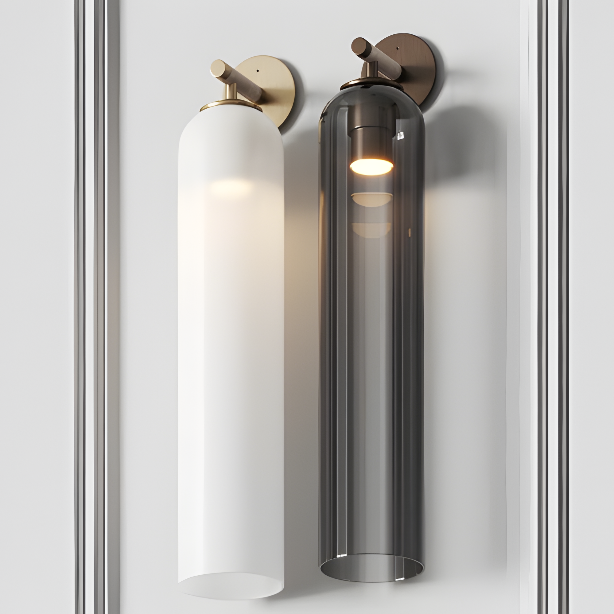 Aplique De Pared Moderno De Cristal - Pantalla Cilíndrica
