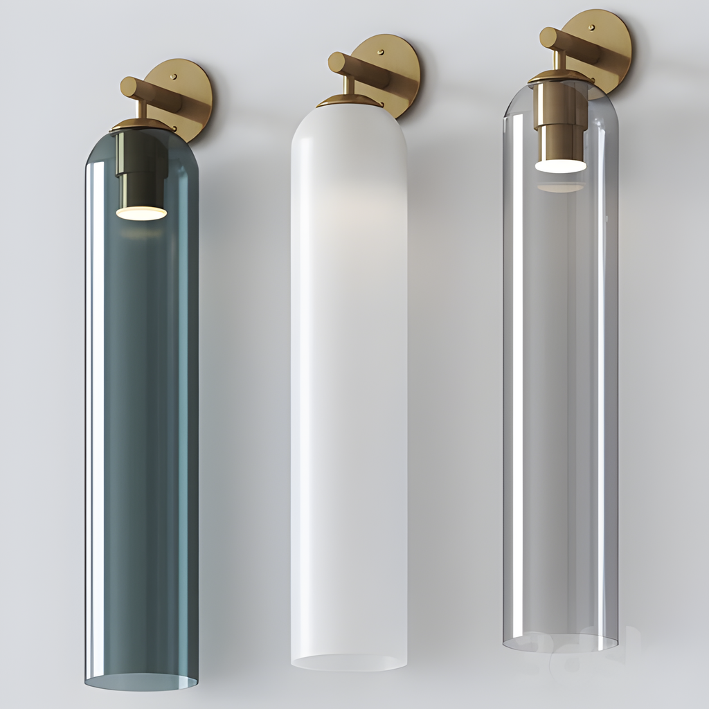 Aplique De Pared Moderno De Cristal - Pantalla Cilíndrica