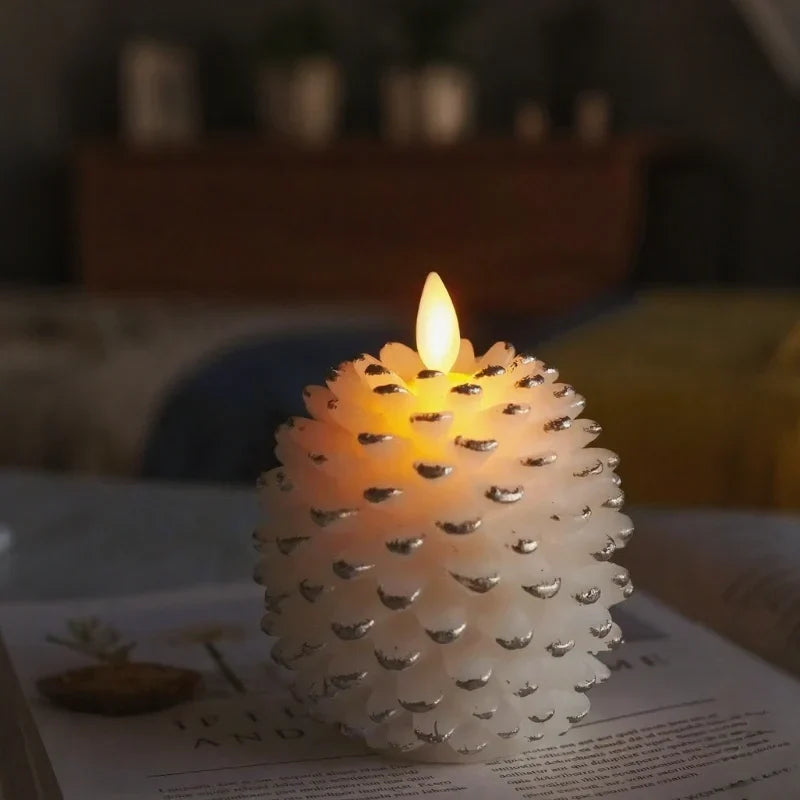 Vela Decorativa Sin Llama con Diseño de Piña – Acabados Naturales para Iluminación Ambiental 7