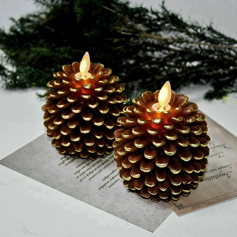 Vela Decorativa Sin Llama con Diseño de Piña – Acabados Naturales para Iluminación Ambiental 8