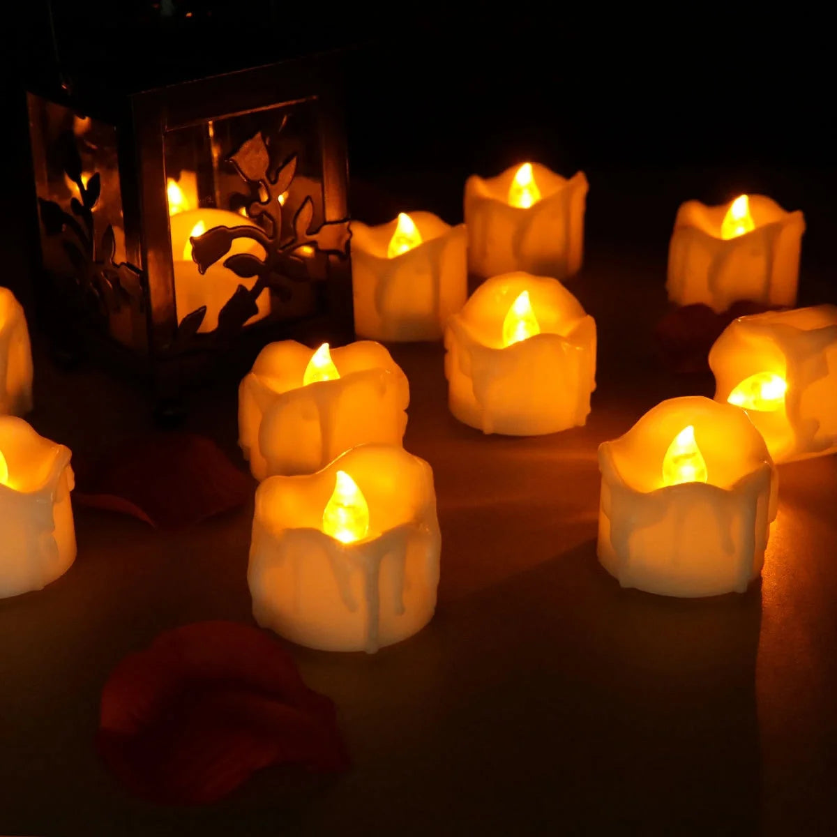 Vela LED Sin Llama Cónica con Luz Blanca Cálida o Amarilla – Paquete de 12 para Decoración Interior y Exterior 1