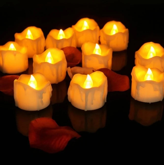Vela LED Sin Llama Cónica con Luz Blanca Cálida o Amarilla – Paquete de 12 para Decoración Interior y Exterior 5
