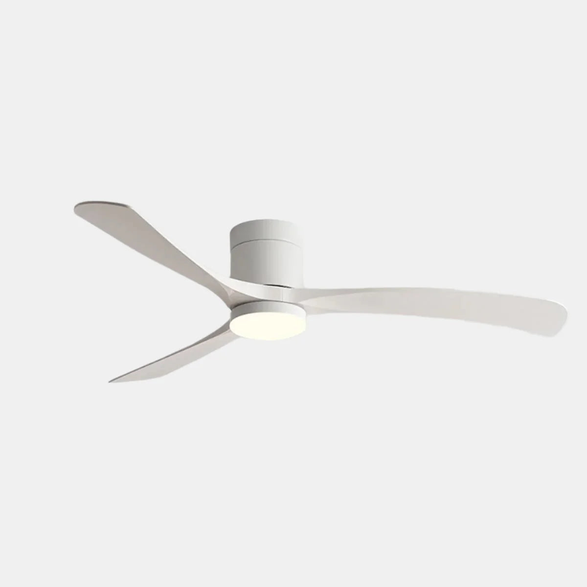 Ventilador de techo con luz LED integrada y motor silencioso, diseño minimalista ideal para interiores modernos. 0