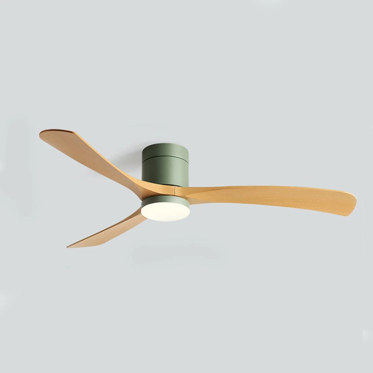Ventilador de techo con luz LED integrada y motor silencioso, diseño minimalista ideal para interiores modernos. 7