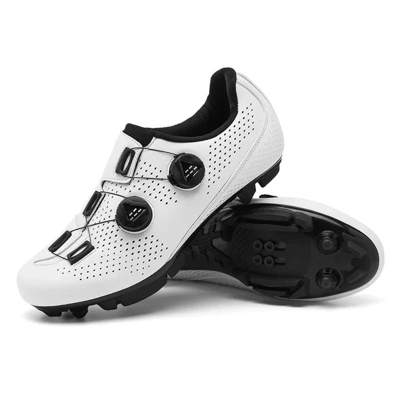 Zapatillas de ciclismo unisex con cierre doble giro, suela robusta y diseño ligero y transpirable, ideales para MTB y carretera. 6