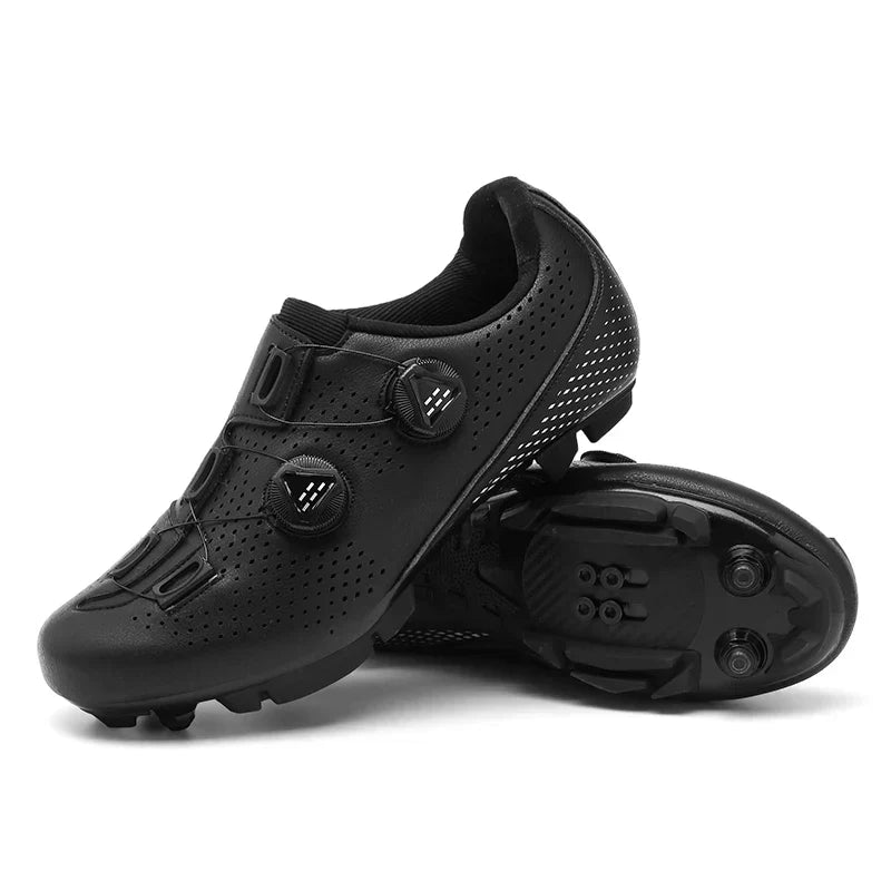 Zapatillas de ciclismo unisex con cierre doble giro, suela robusta y diseño ligero y transpirable, ideales para MTB y carretera. 9