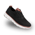 Zapatos ortopédicos para hombre en color negro, diseñados con soporte de arco, suela antideslizante, comodidad casual y ligera 2