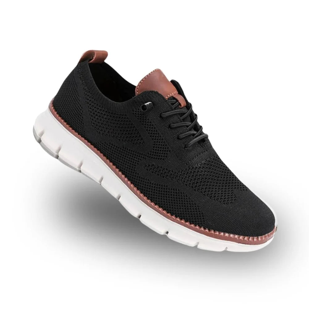 Zapatos ortopédicos para hombre en color negro, diseñados con soporte de arco, suela antideslizante, comodidad casual y ligera 2
