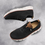 Zapatos ortopédicos para hombre en color negro, diseñados con soporte de arco, suela antideslizante, comodidad casual y ligera 3