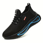 Zapatos de seguridad para hombre con puntera de acero, diseño ligero, malla transpirable y suela antideslizante, ideales para trabajos 0