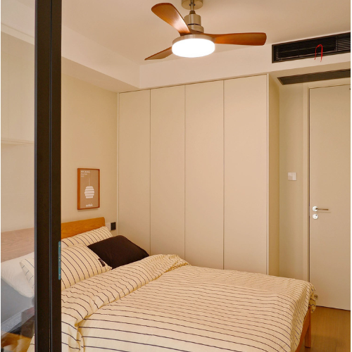 Ventilador De Techo Moderno De Madera - Luz LED Regulable