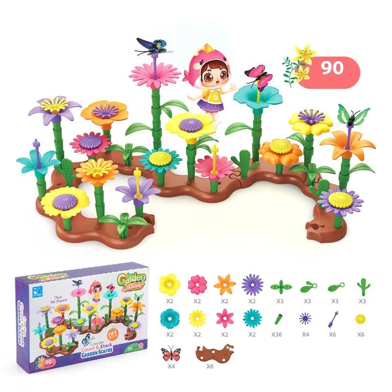 Juego de Construcción de Flores para Niños