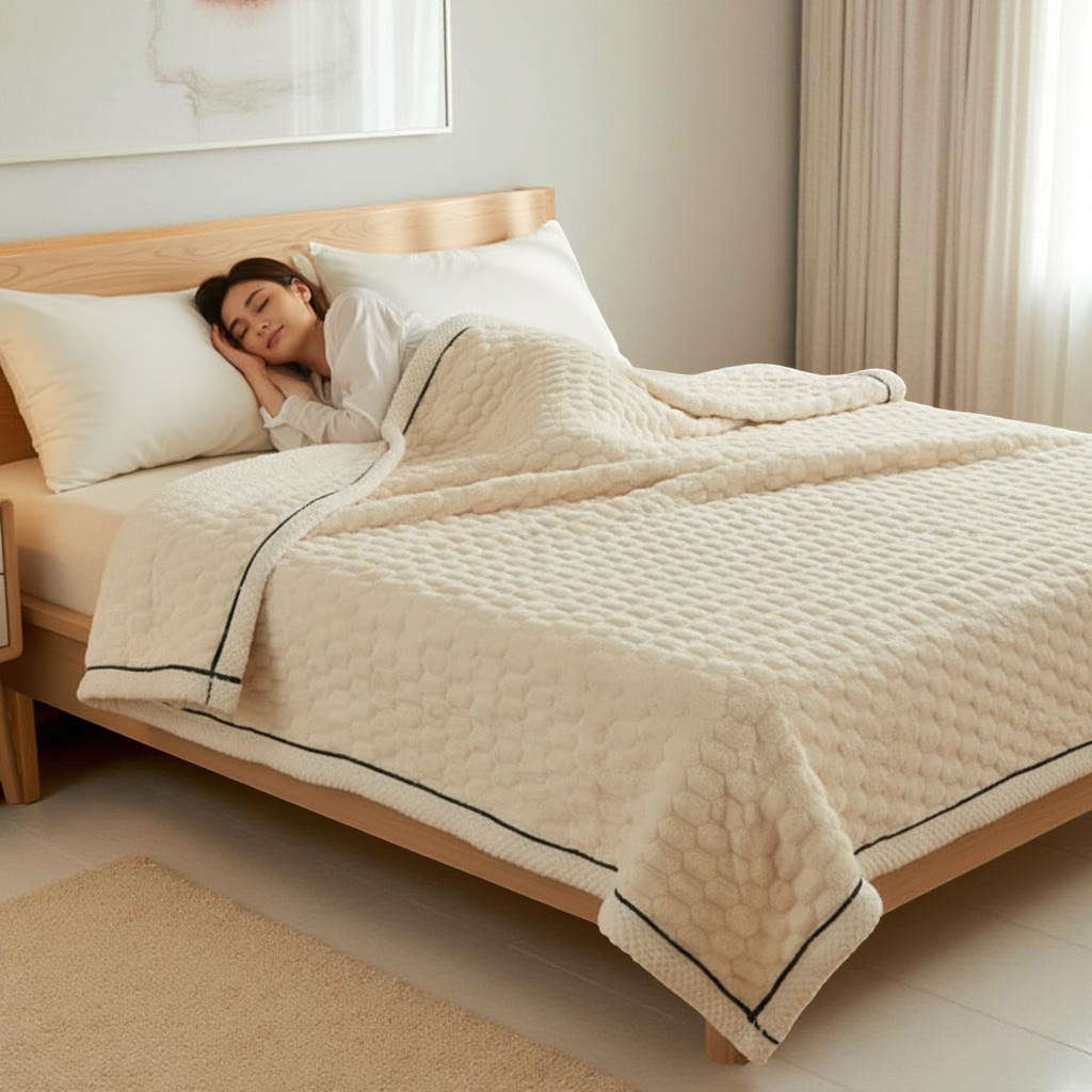 Manta de felpa con estampado de palomitas de maíz - Manta de algodón