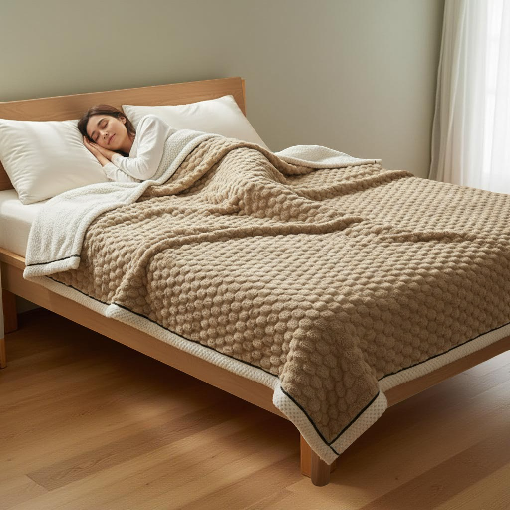 Manta de felpa con estampado de palomitas de maíz - Manta de algodón