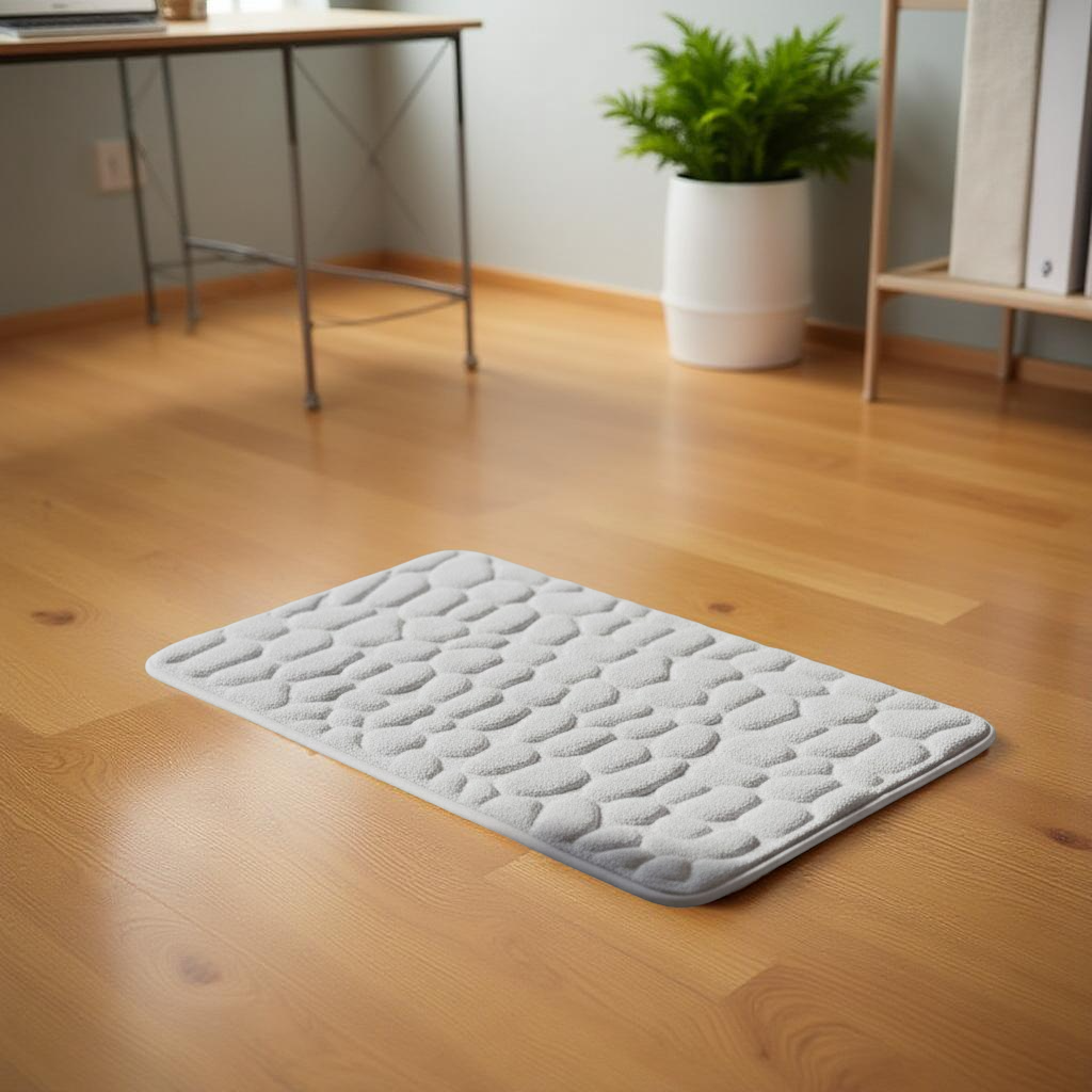 Alfombra versátil con relieve de adoquines - Alfombra de baño