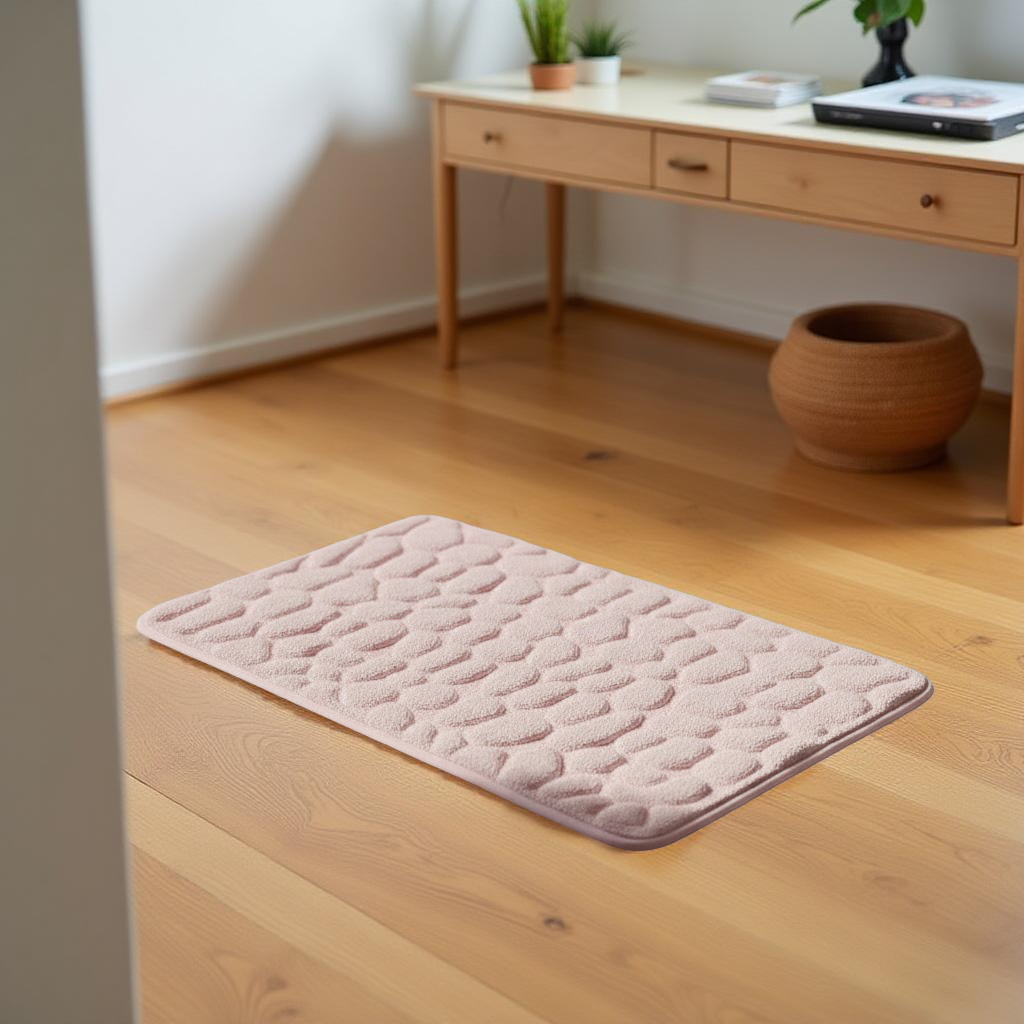 Alfombra versátil con relieve de adoquines - Alfombra de baño