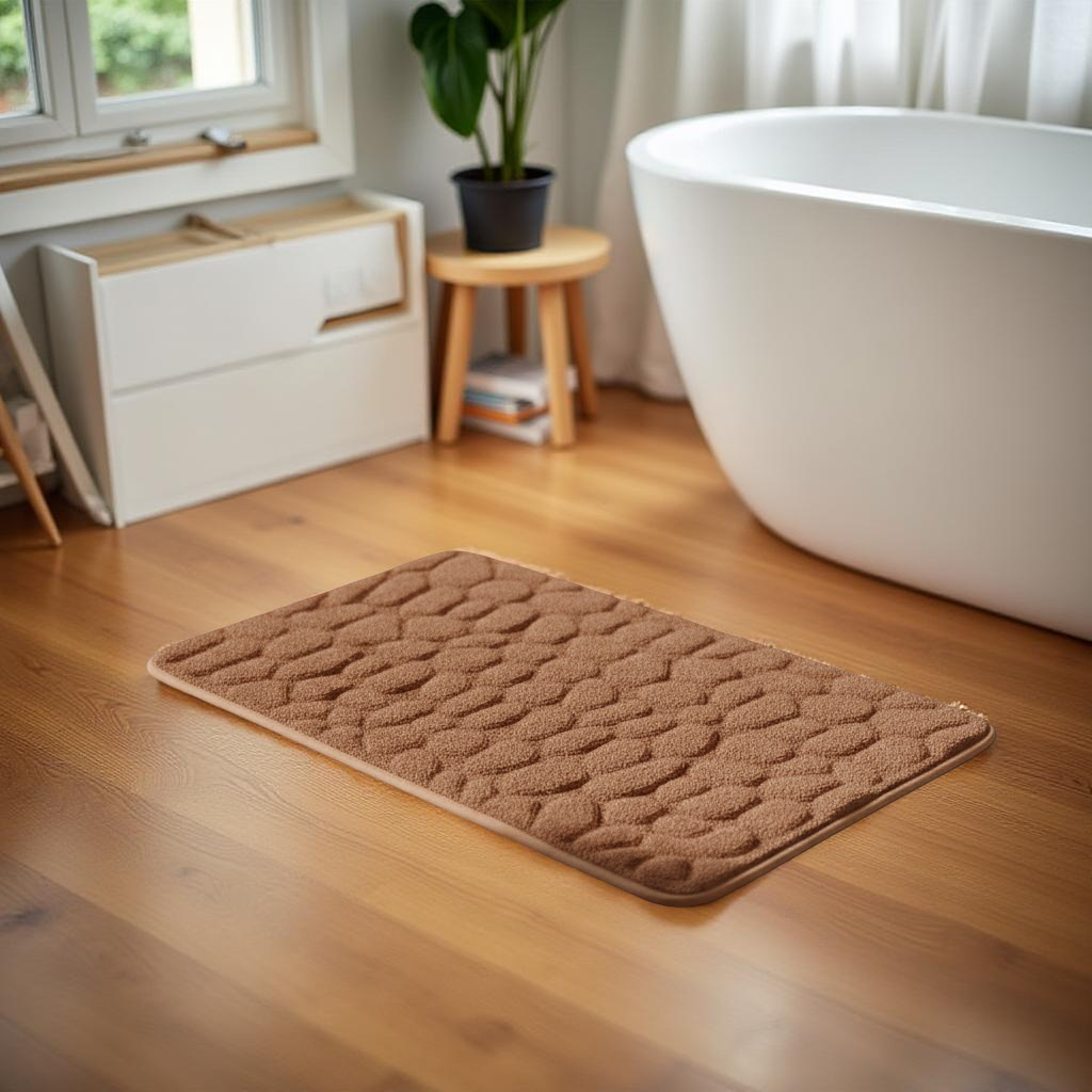 Alfombra versátil con relieve de adoquines - Alfombra de baño