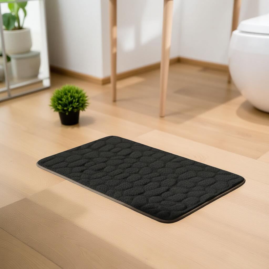 Alfombra versátil con relieve de adoquines - Alfombra de baño