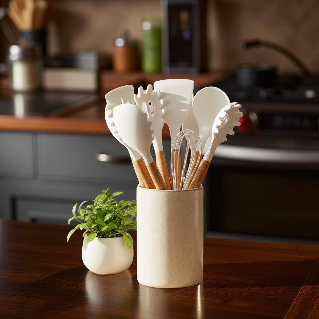 Juego de utensilios de silicona Purewood - Utensilios de cocina