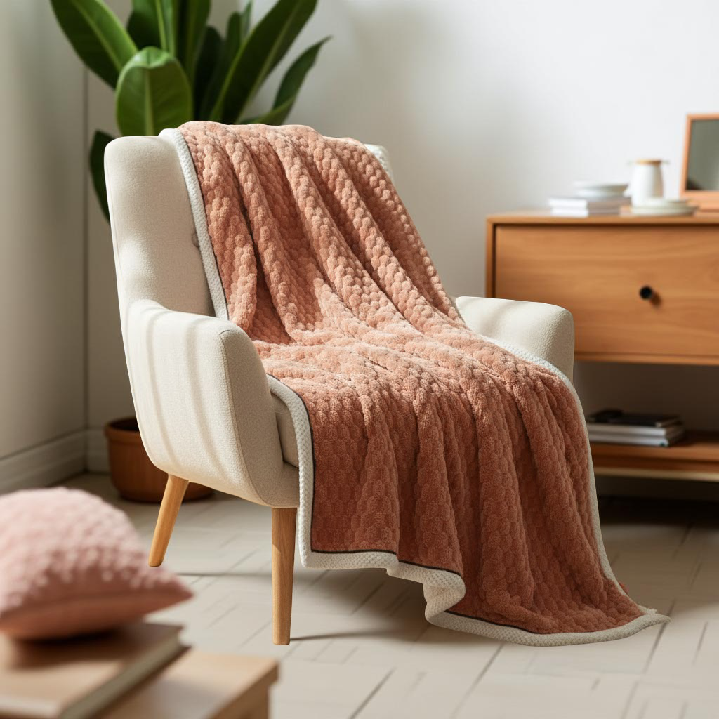 Manta de felpa con estampado de palomitas de maíz - Manta de algodón