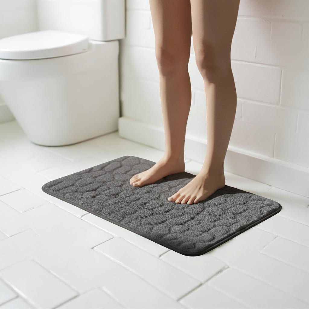 Alfombra versátil con relieve de adoquines - Alfombra de baño