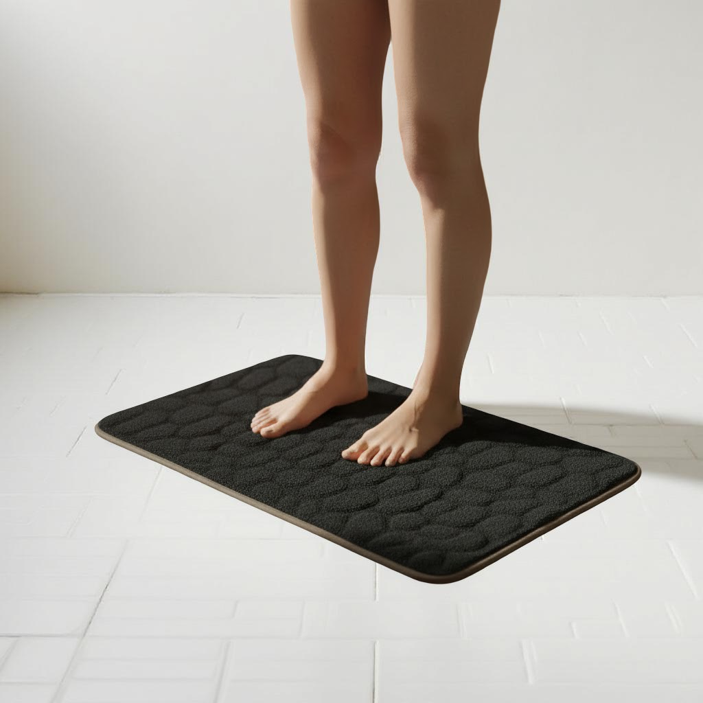 Alfombra versátil con relieve de adoquines - Alfombra de baño