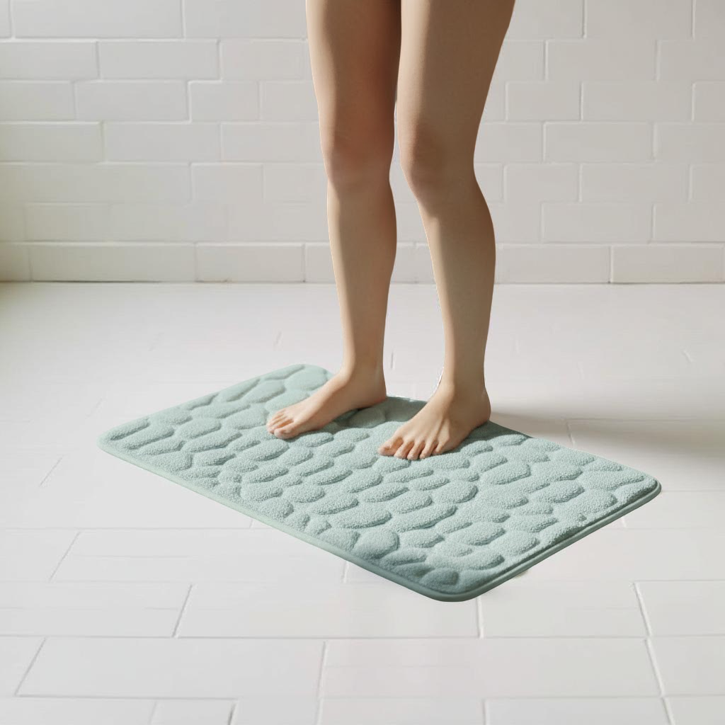 Alfombra versátil con relieve de adoquines - Alfombra de baño