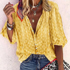 Blusa diseño color amarillo vista frontal