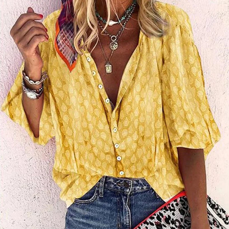 Blusa diseño color amarillo vista frontal