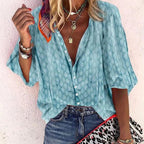 Blusa de moda contemporánea para mujer en color Azul, estilo casual de trabajo