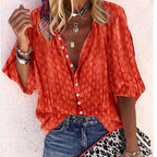 Blusa diseño color naranja vista frontal