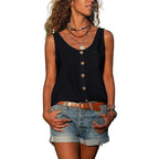 Blusa sin mangas color negro vista frontal