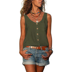 Blusa sin mangas color verde vista frontal